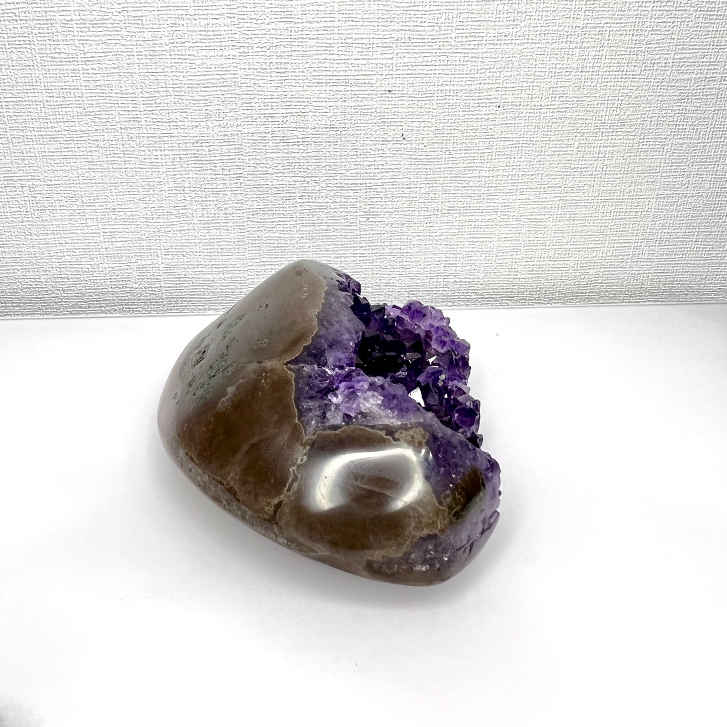 全抛光玛瑙面紫晶钱袋子