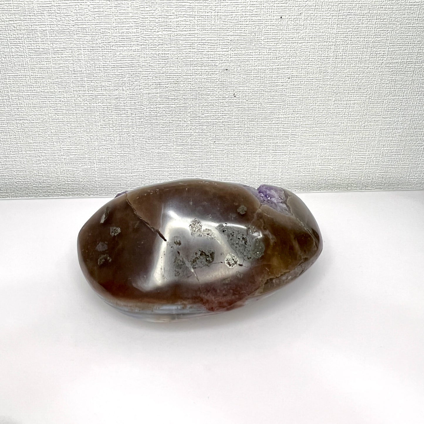 全抛光玛瑙面紫晶钱袋子