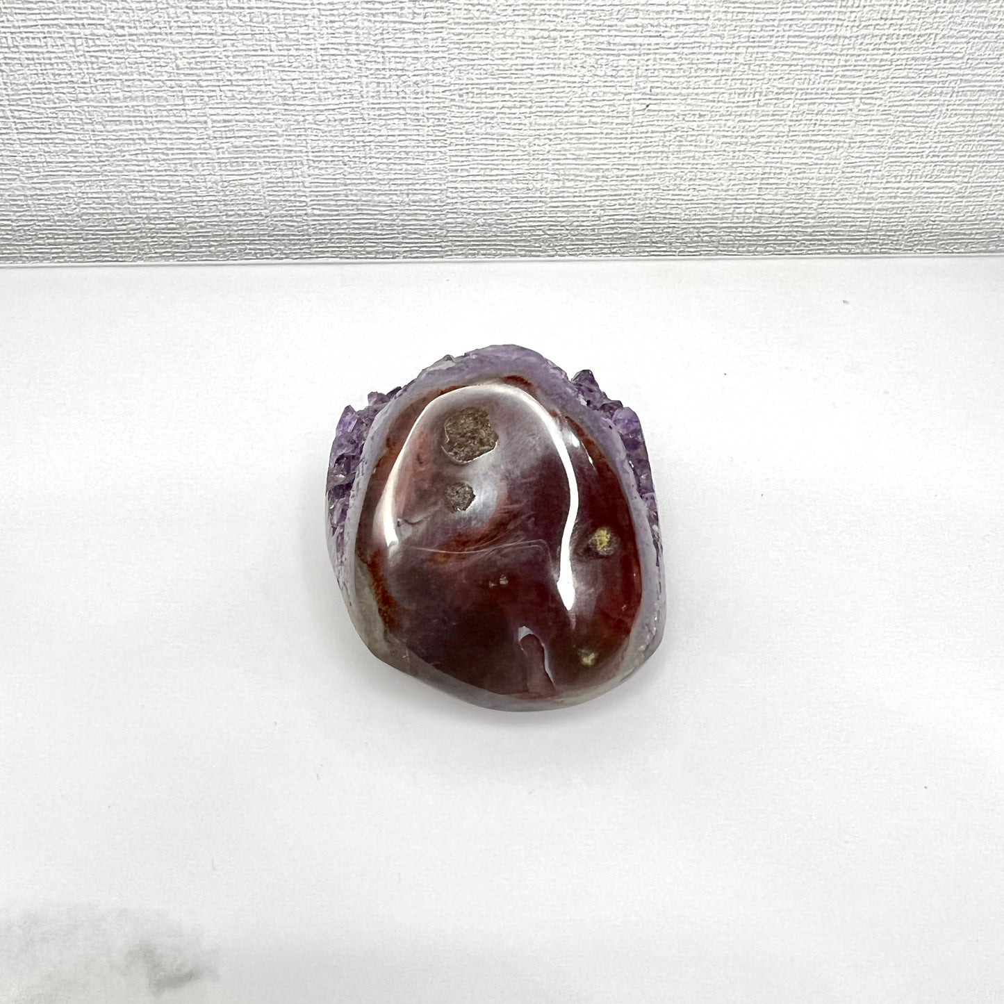 全抛光玛瑙面紫晶开口笑