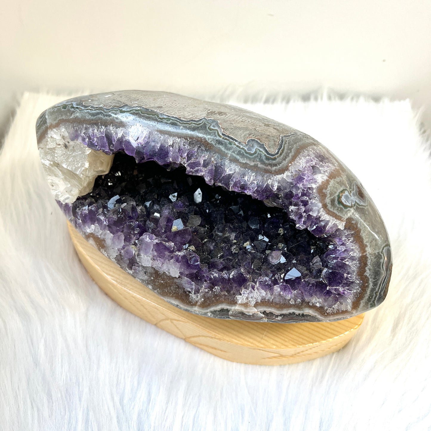 帝王紫晶钱袋子连订造底座