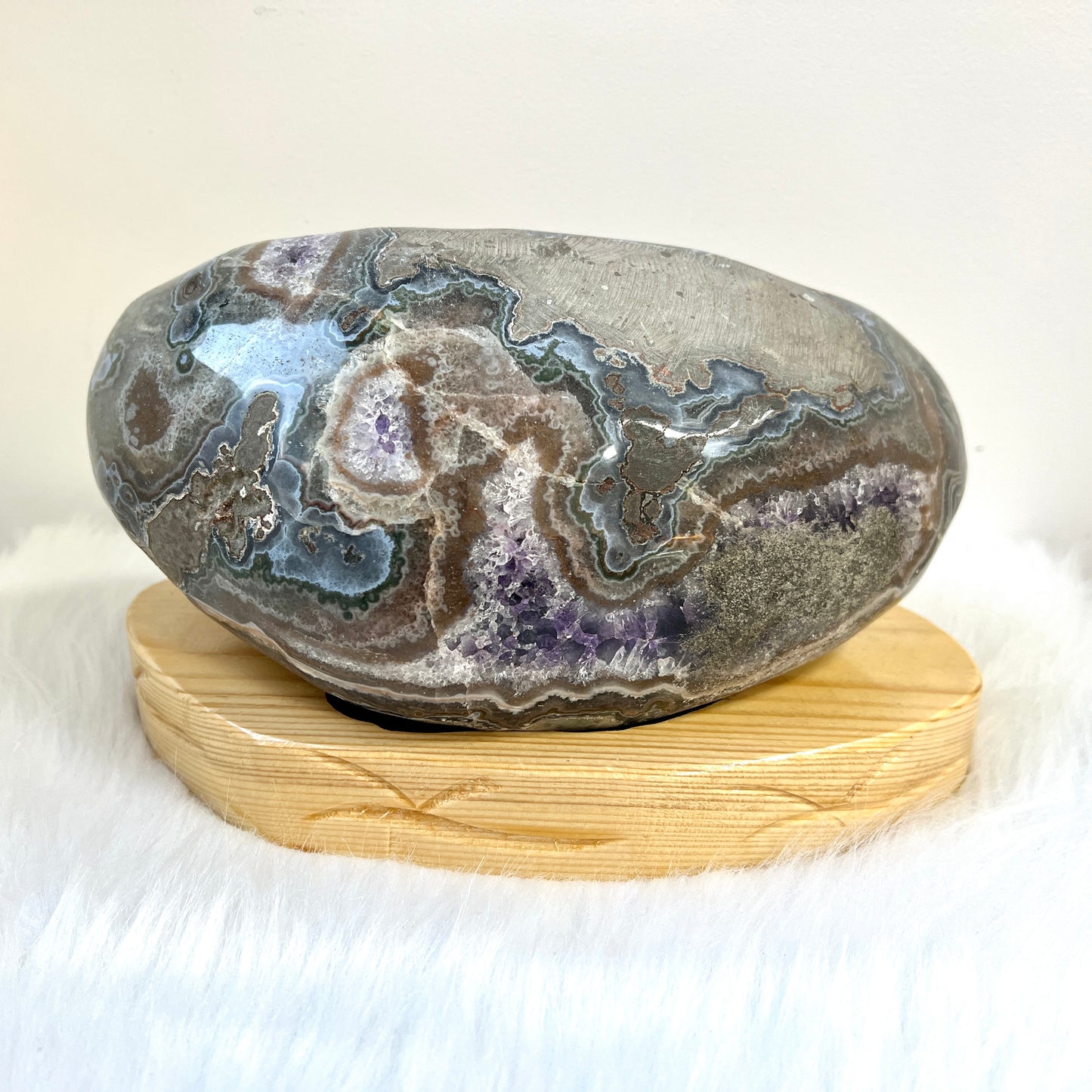 帝王紫晶钱袋子连订造底座