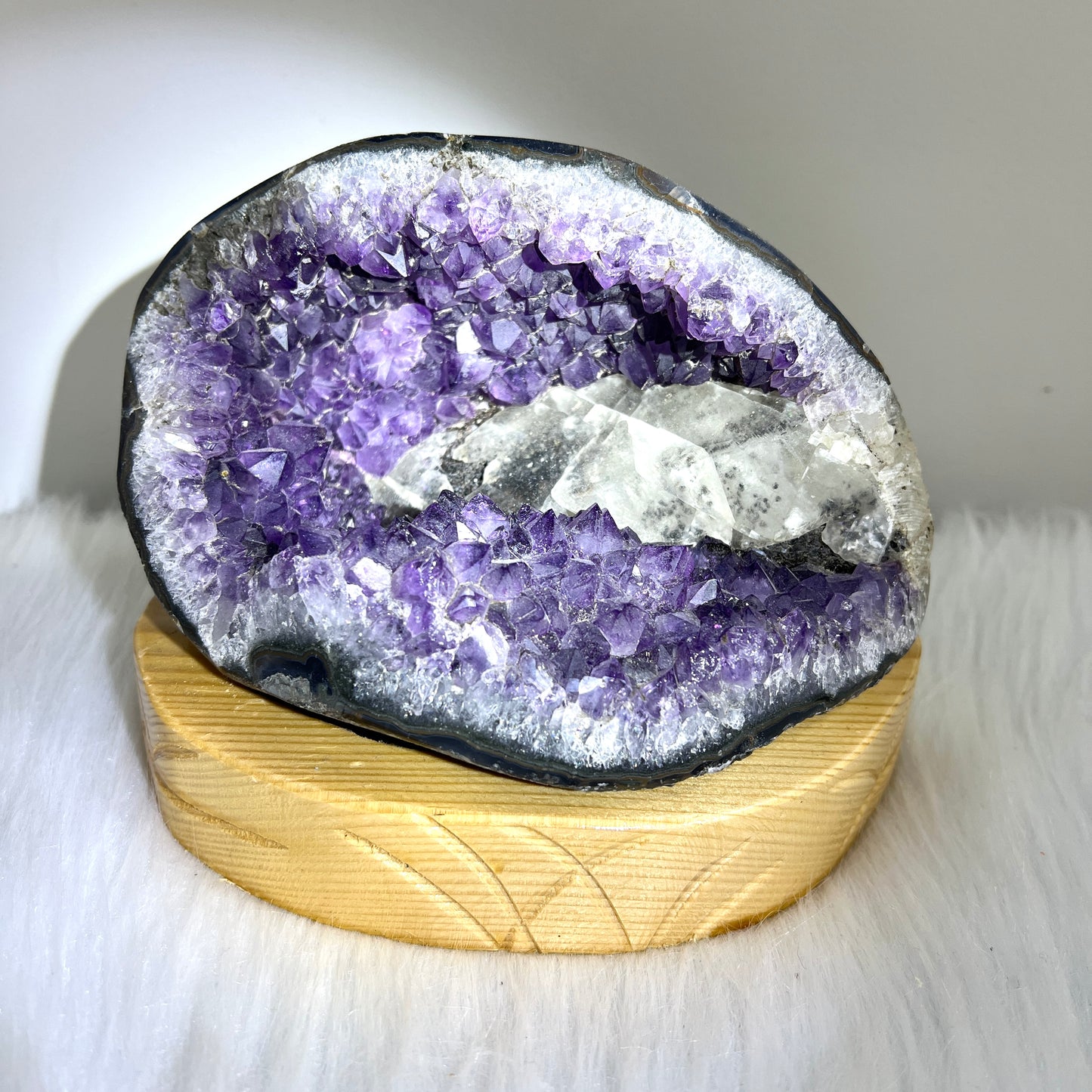帝王紫晶钱袋子连订造底座