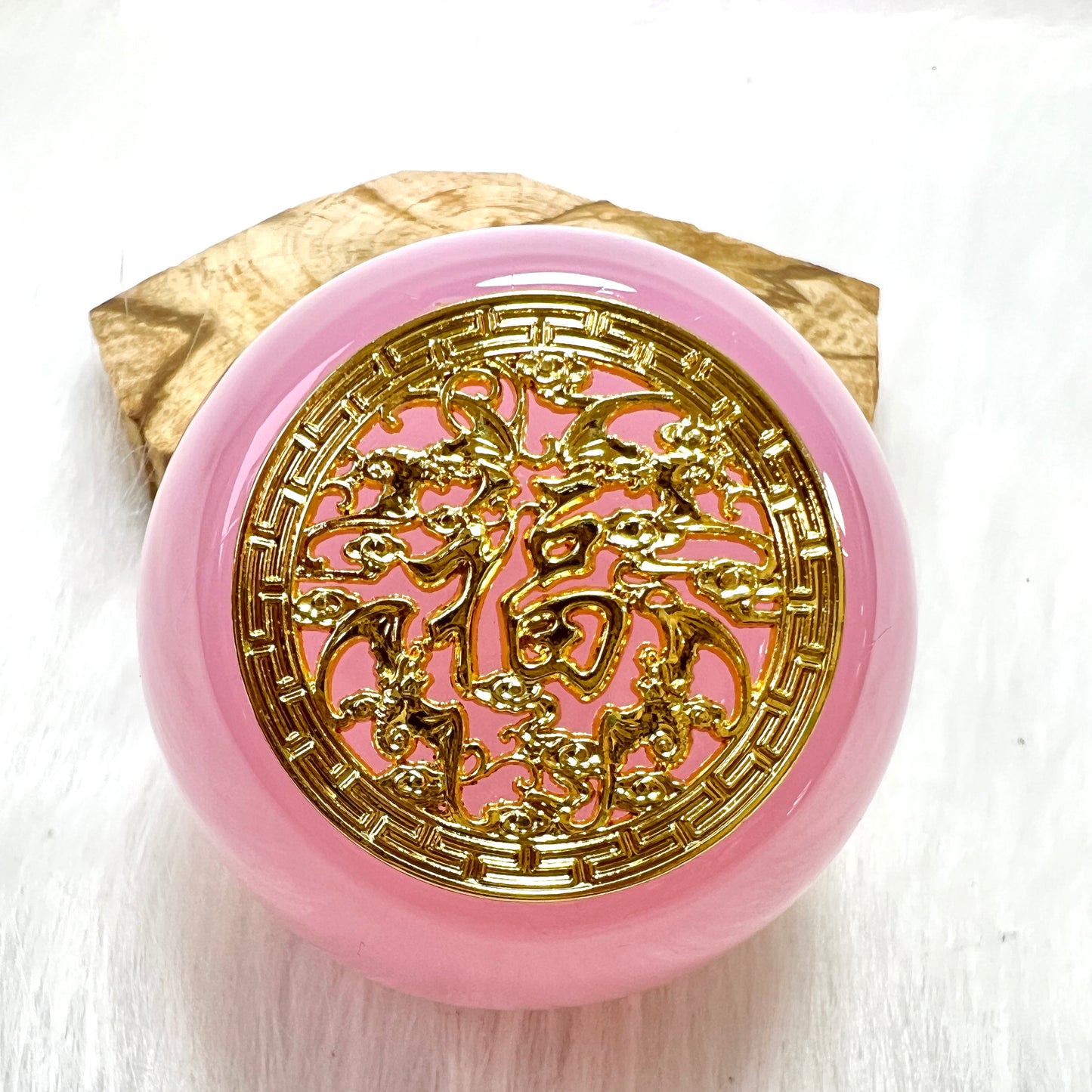 粉琉璃百福金标茗茶杯